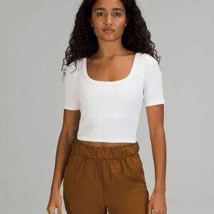 Lululemon Hold Tight Cropped T-Shirt – White – Size 6 – EUC